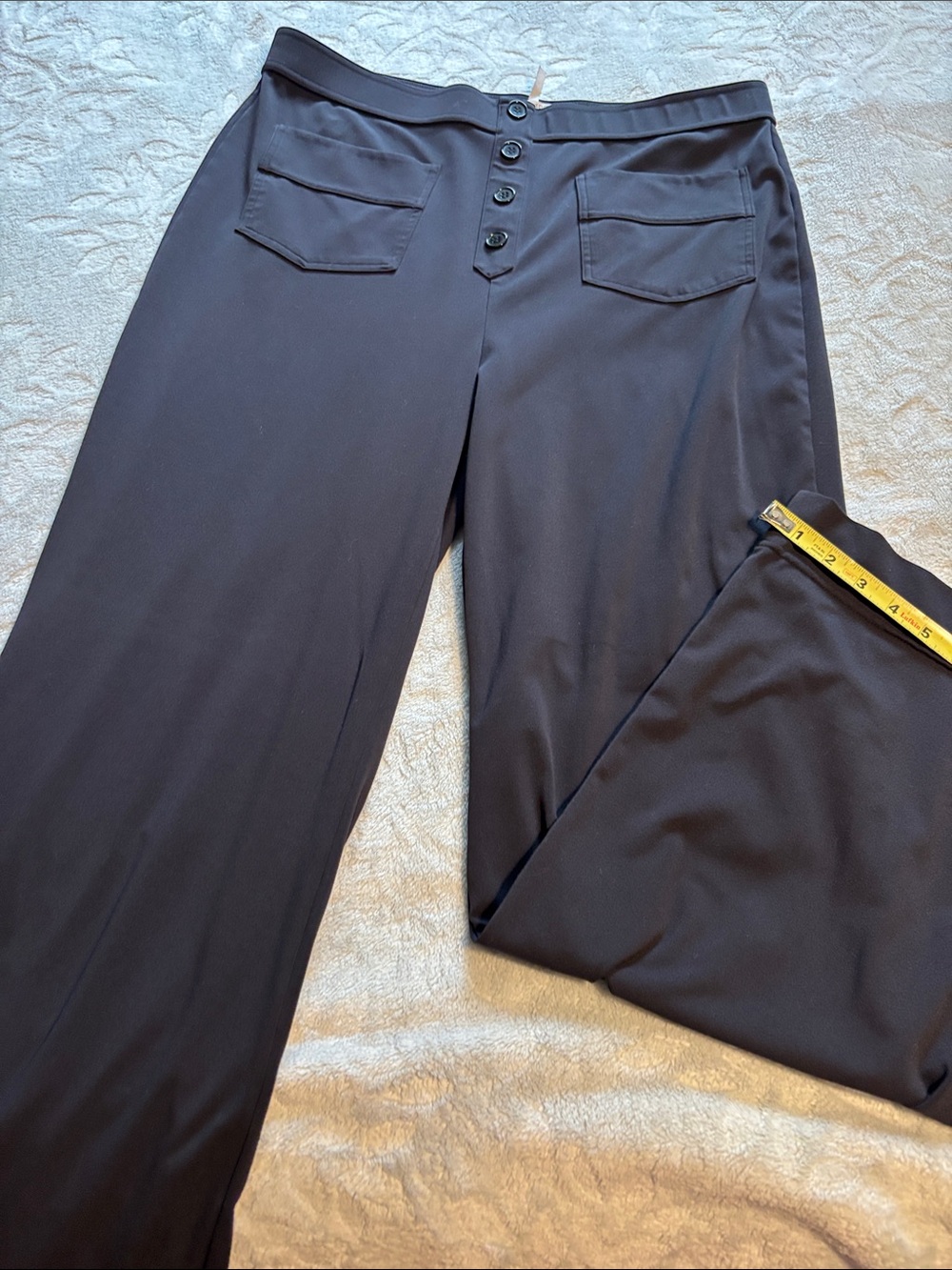 HALARA Black Button-Front Look Pull On Pants